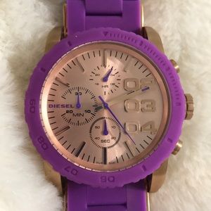 Diesel Purple Silicone and Steel Watch